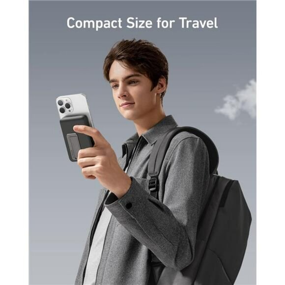 MagSafe Wireless Power Bank 10000mAh Charger with Stand for iPhone USB C - Picture 2 of 7